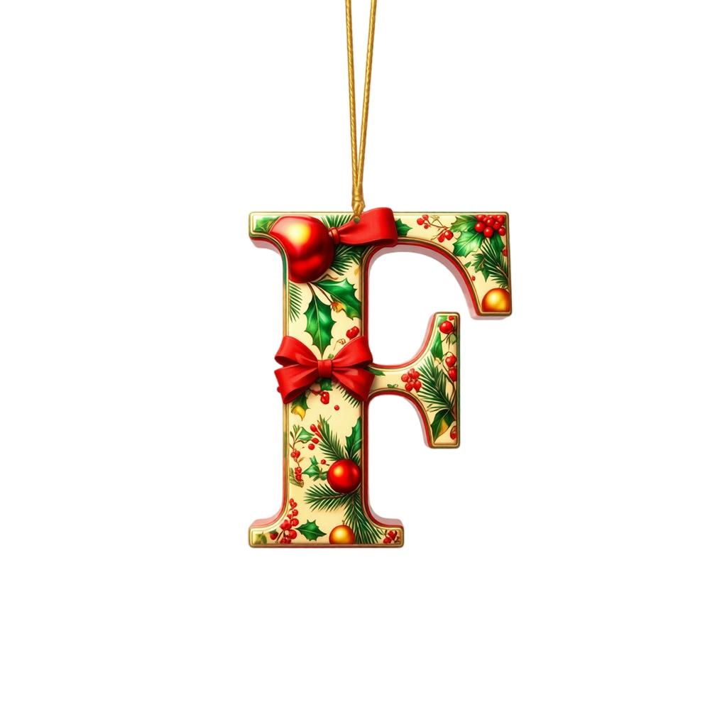 2D Flat Acrylic Christmas Letter Ornaments 26 Piece Set for Holiday Hanging Decor