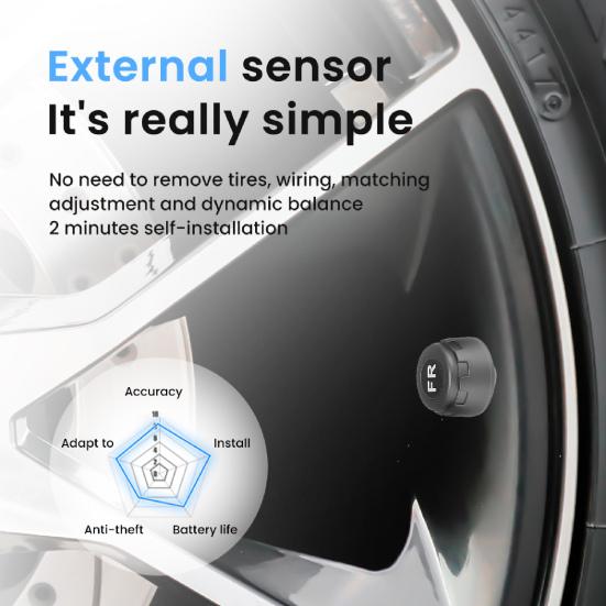 1 Satz USB TPMS Einfache Installation Echtzeitüberwachung Stabil Digitale Reifendrucküberwachung