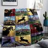 1Pc Goat Demon Print Flannel Blanket, High quality Comfortable for All Seasons, Home Decor, Warmth and Comfort, Perfect for Christmas Gifts W143