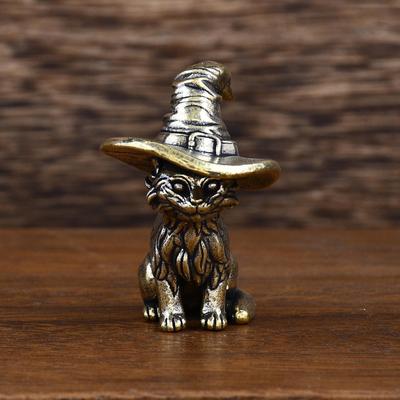 Solid Brass & Copper Magic Cat Tea Pet Ornament