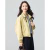 TERRE BLEUE Women's Casual Stand-Up Collar Short Jacket