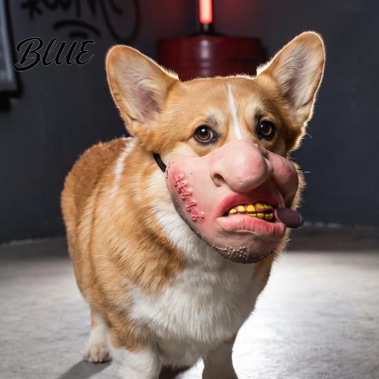 Funny Animal Masque Dog Masque PU Foam Scary Pet Face Costume Realistic Mouth for Halloween with Elastic Band Dress Up Holiday Party Photo