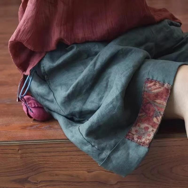 

Женские летние шорты из хлопка и джинсовой ткани, винтажные, свободные, большого размера, повседневные широкие шорты XXXL синий