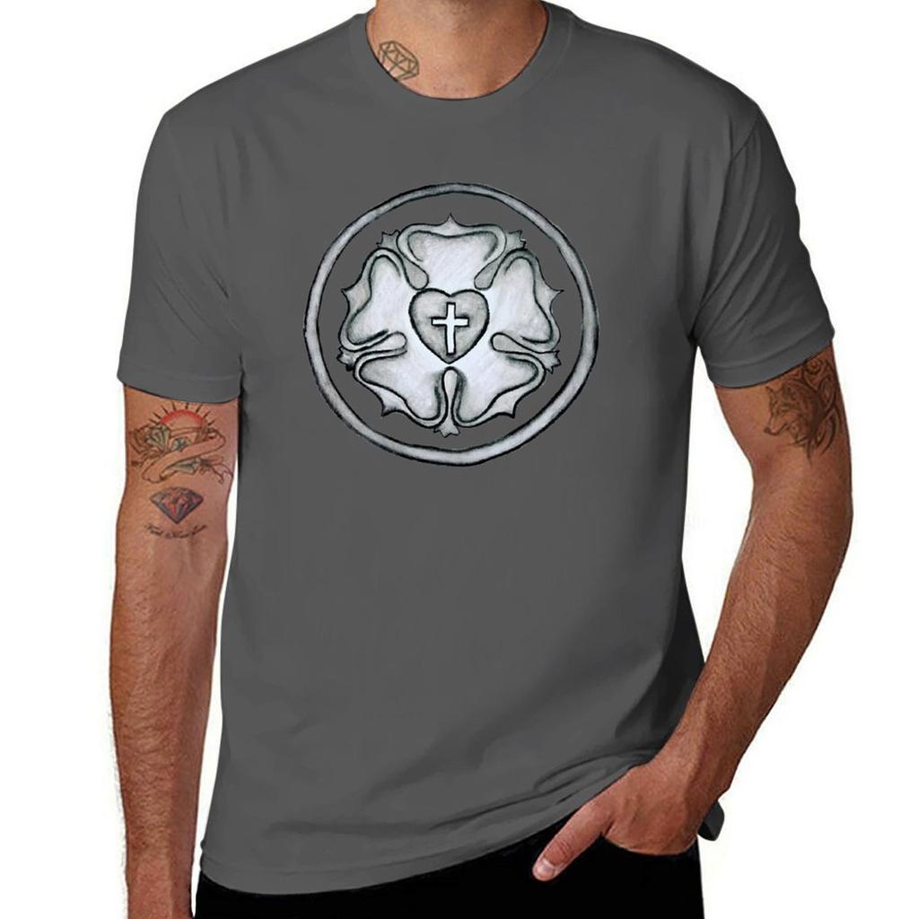 Lutheran Seal Charcoal Tshirt Sports Casual Breathable Tee Shirt