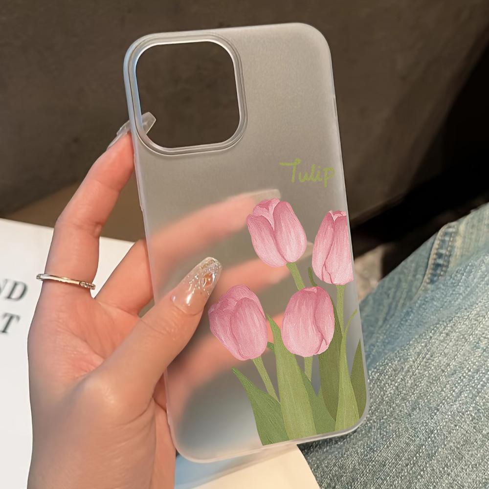 Soft TPU Transparent Flower  Phone Case for iPhone 11 Funda iPhone 13 14 15 Pro Max Plus 12 Mini 13pro 15pro 14pro Matte Covers