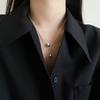 Responsive Necklace Women's Minimalist Niche Design High-end French Temperament Double Round Bead Ball Collarbone Chain
