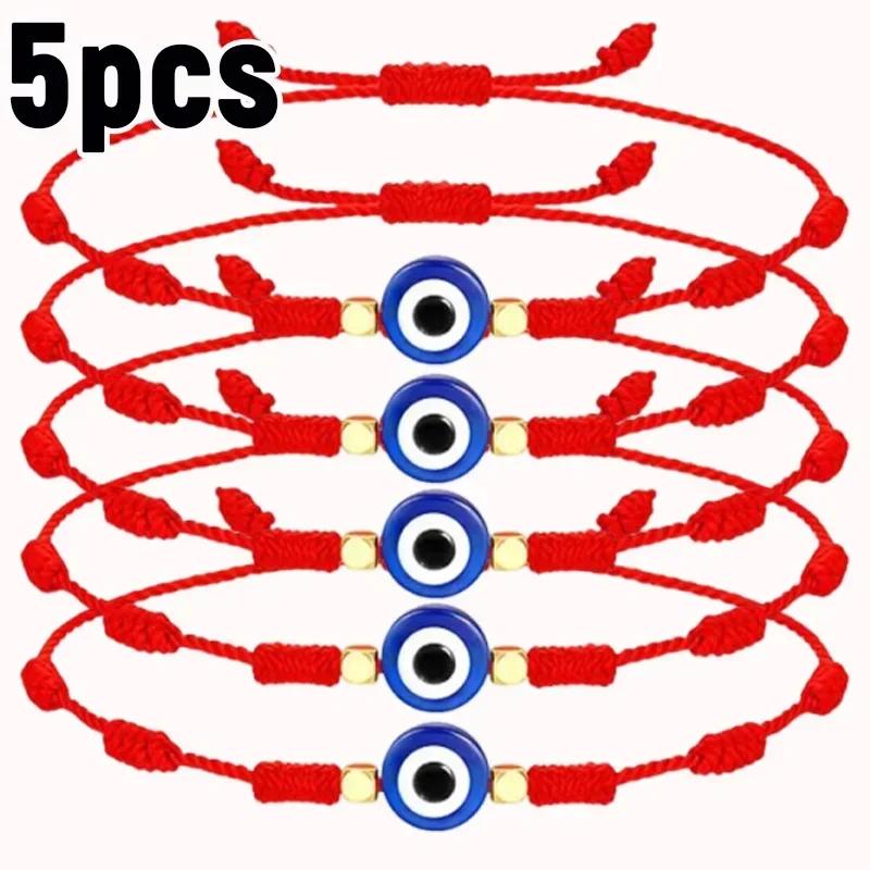 7 Knot Lucky Red Black String Bracelets for Lover Protection Amulet Friendship Braid Rope Wristband Jewelry Couple Bracelet Gift