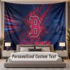 Custom Name Text Tapestry Boston Red Sox Personalized Polyester Wall Tapestry For Bedroom And Room