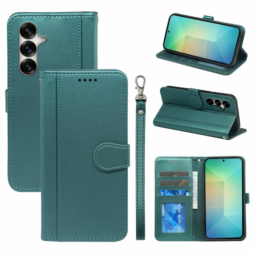 For Samsung Galaxy S26+ Wallet Case Magnetic Snap Leather Phone Cover with Strap