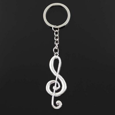 Moda Nota 60x21mm Kolye 30mm Anahtarlık Metal Zincir Gümüş Renk Erkekler Araba Hediye Hediyelik Eşya Anahtarlık