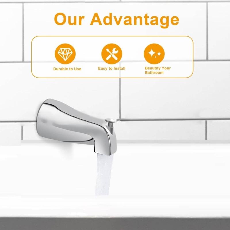 Convenient Pulls Down Bathtub Spouts Bathtub Diverter Temperature Control Tub Fixture Easy Water Flows Adjustment Alloy