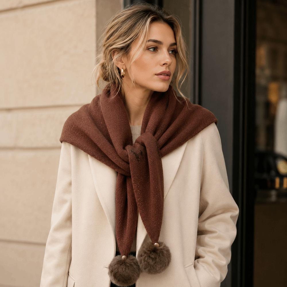 Warm Knitted Scarf Soft Fabric Neck Scarves Fashion Triangle Scarf  Women