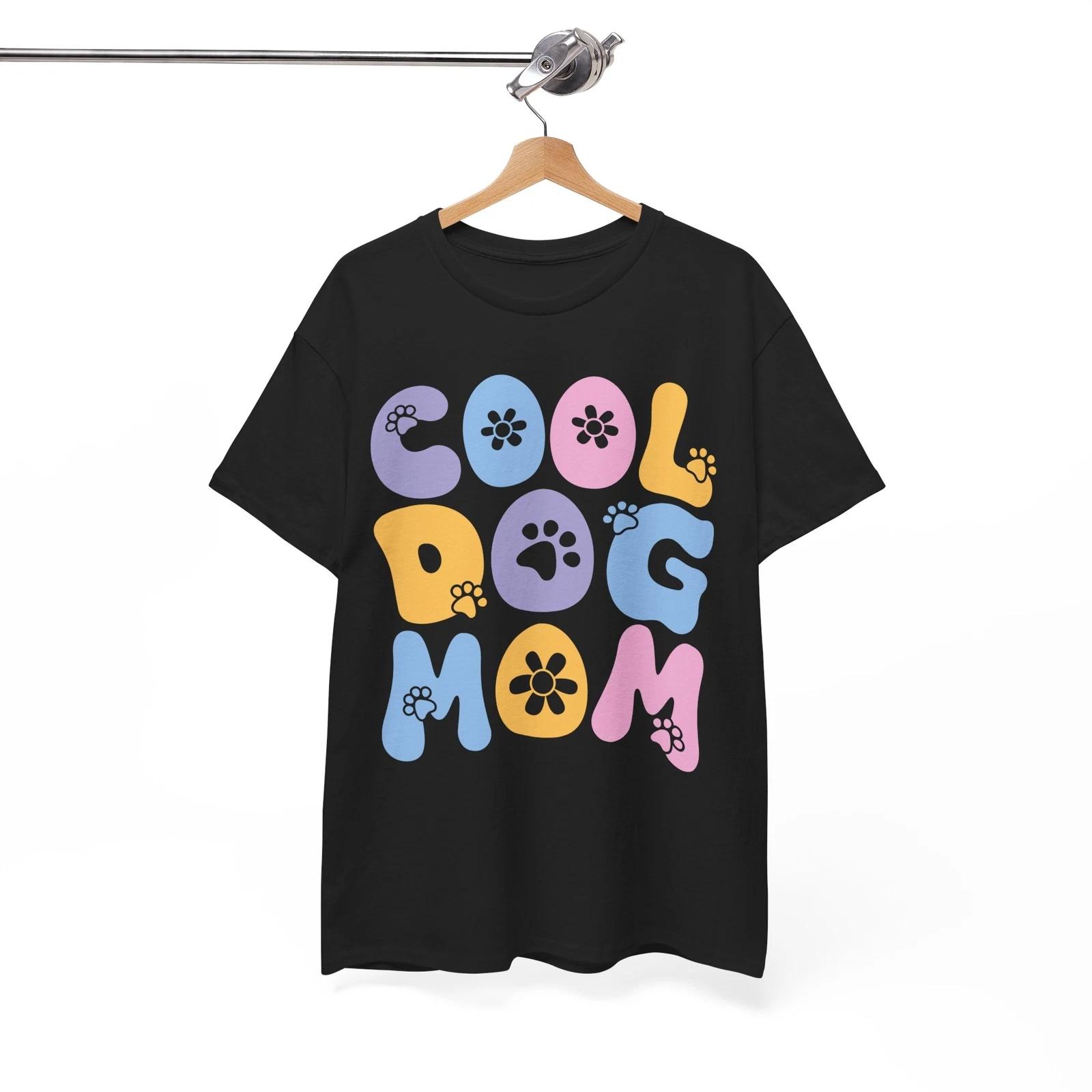 COOL DOG MOM T-Shirt – Funny Puppy Lover Paw Print Graphic Tee S