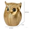 Modern Classy Lucky Owl Resin Art Figure Showpiece (Golden), 1 Piece