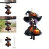 Car Interior Decor Acrylic Cute Witch Mirror Pendant Christmas Tree Ornament