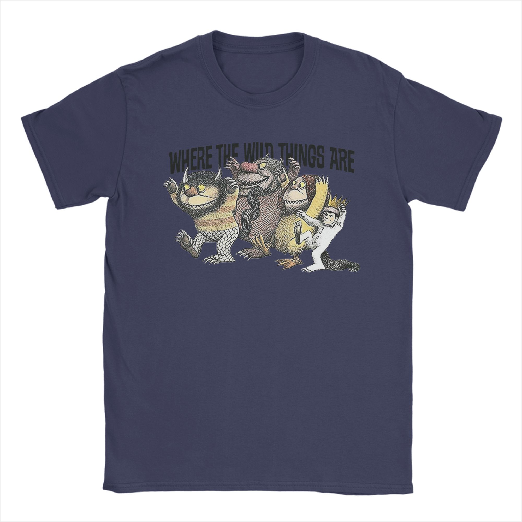 

Men s Where The Wild Things Are T Shirts 100% Cotton Tops Casual Short Sleeve Crew Neck Tees 4XL 5XL 6XL T-Shirt 4XL
