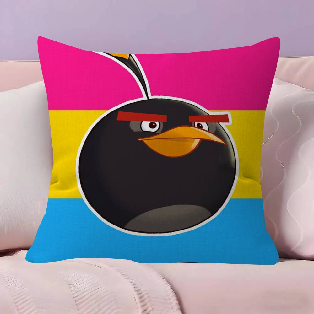 Animation AAAngry Birds Cartoon   Pillow Cushion Cover Pillowcase Living Room Sofa Home Decor Customized
