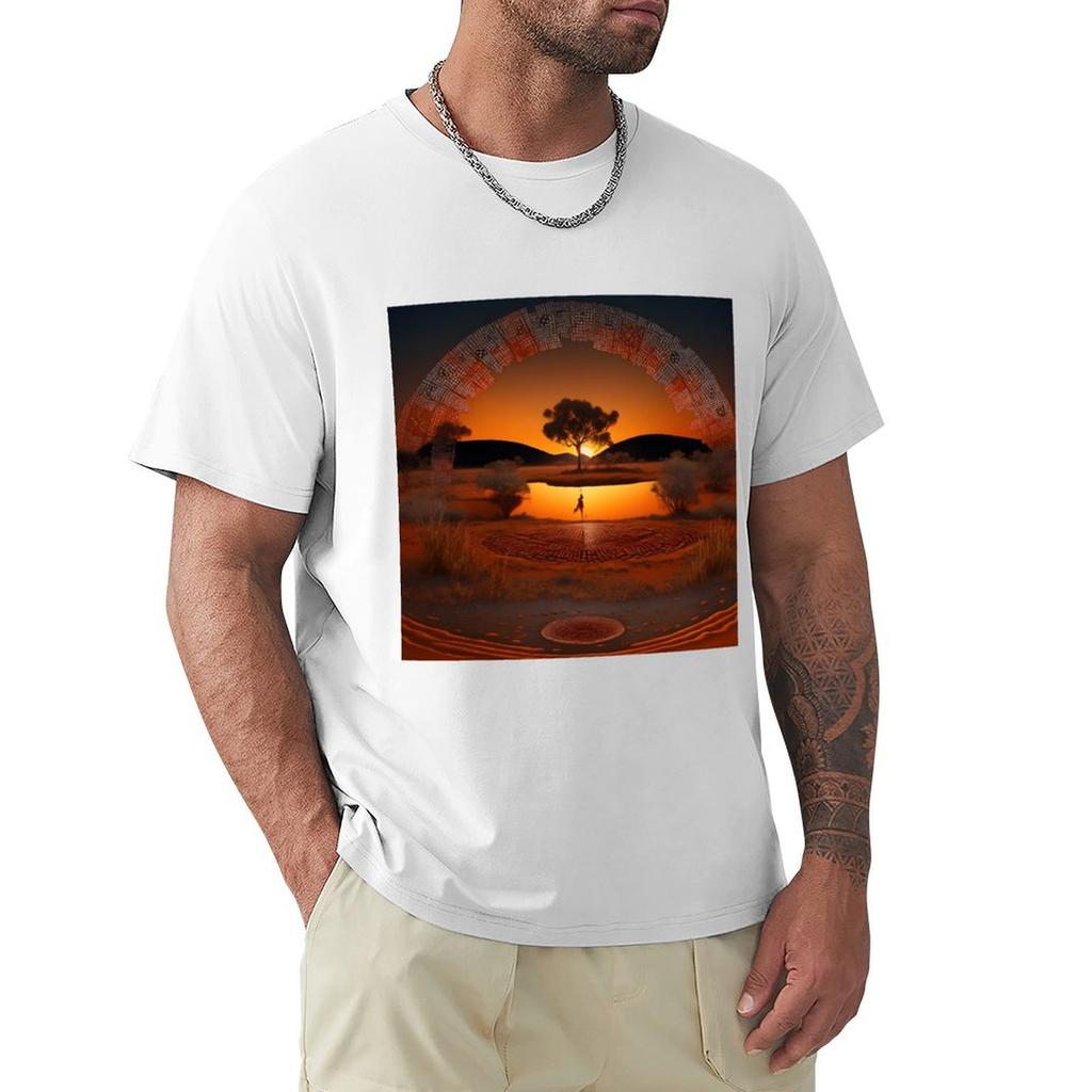 AUSTRALIAN ABORIGINAL STYLE OUTBACK Digital Art Design with a TWIST TShirt Basic All Season Solid TShirt