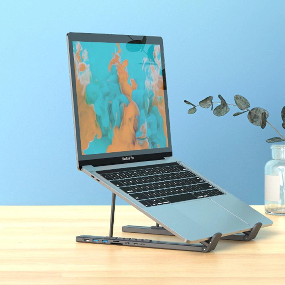 7In1 Laptop Stand Choetech Hub-M48 Pd Usb-C Sd Tf Usb-A Hdmi 100W + Usb-C Cable - Gray