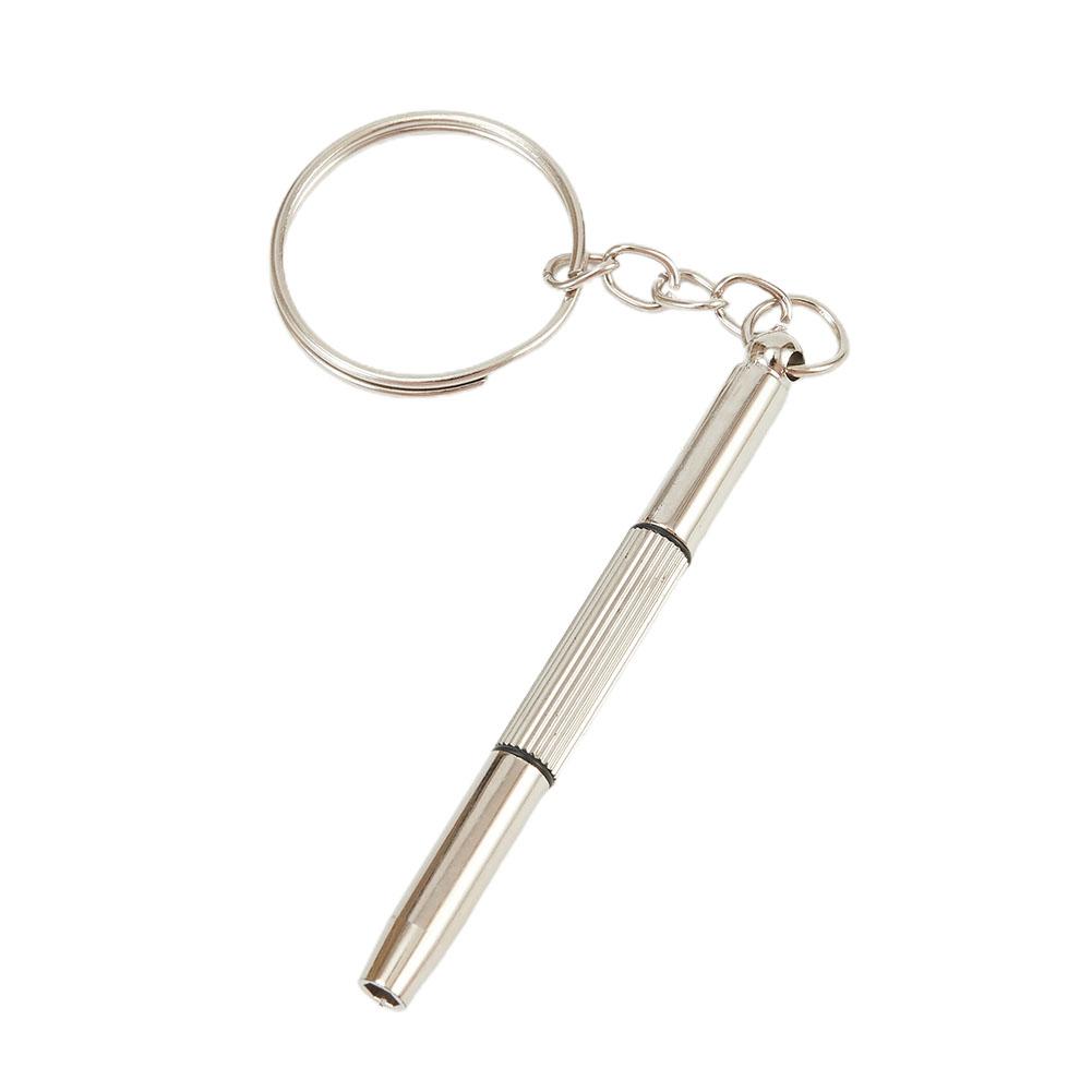 2Pcs Multifunctional Mini Screwdriver 3in1 Slotted Cross Hex Screw Driver Glasses Phone Watch Screw Repair Keyring Tool