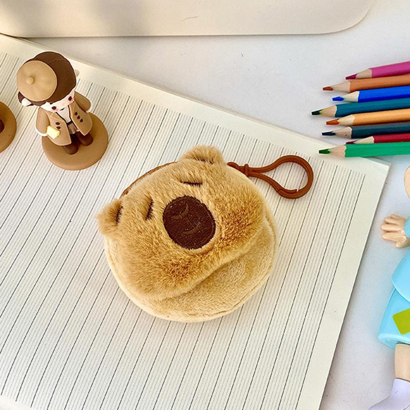 New Capibala Coin Purse Cartoon Mini Plush Capybara Pendant Portable Headset Bag Coin Storage Bag