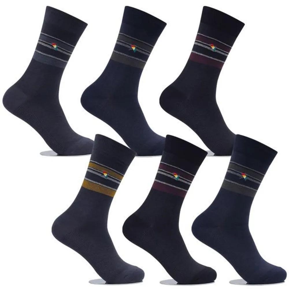 Arnold Palmer Men s Dress Socks Fashion Ringle Long 6 Pairs HM006 Men s Cotton Socks Men s Dress Socks HM006_Long-leg 6 Pairs (Mixed Colors)