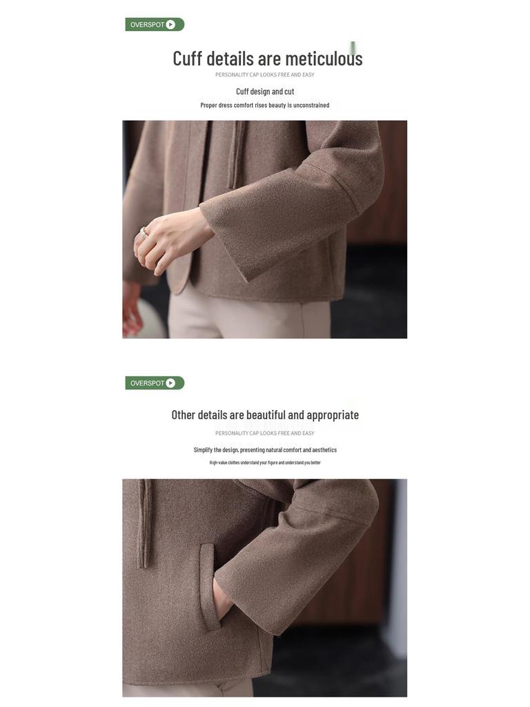 Elegantní oboustranný vlněný kabát pro ženy středního věku - Kolekce jaro a podzim 2025