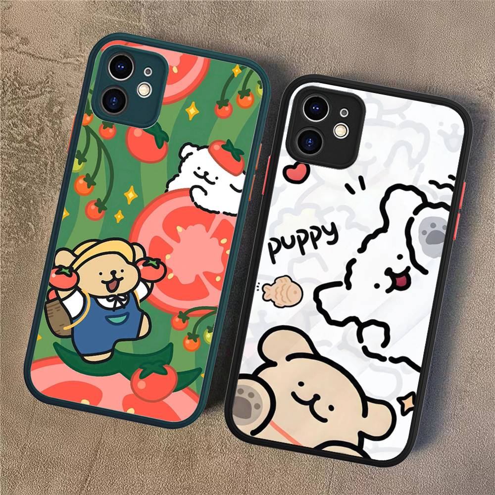 Maltese Cute Line Puppy Dog For IPhone 15 16 Pro Max 11 12 13 14 XS XR X Plus 16E Matte Translucent Phone Cover