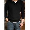 Men's Retro Heavyweight Knit Pullover Polo Sweater for Autumn/Winter