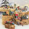 Figurine Mini din Rășină cu Mai Multe Scene din Orașul de Crăciun, Decor Dioramă Sat de Iarnă, Cadou Colecționabil de Sărbători