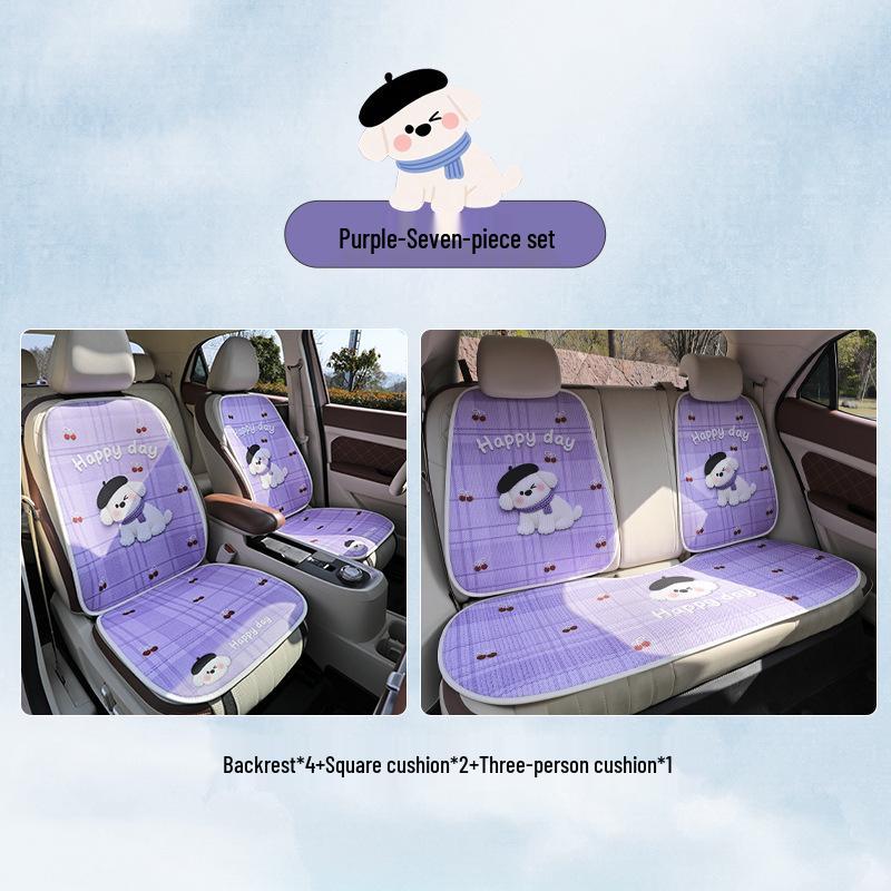 Cherry Cartoon Dog Car Seat Cushion for Ford EcoSport, RuiSi, Focus - Year-Round Use