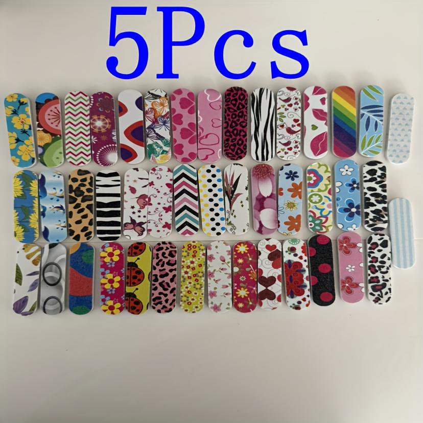 5/10/pcs Color Nail File Double sided Sandpaper Wooden Polishing Strip Gentle Repair Tool for Nail Art/Fake Nails