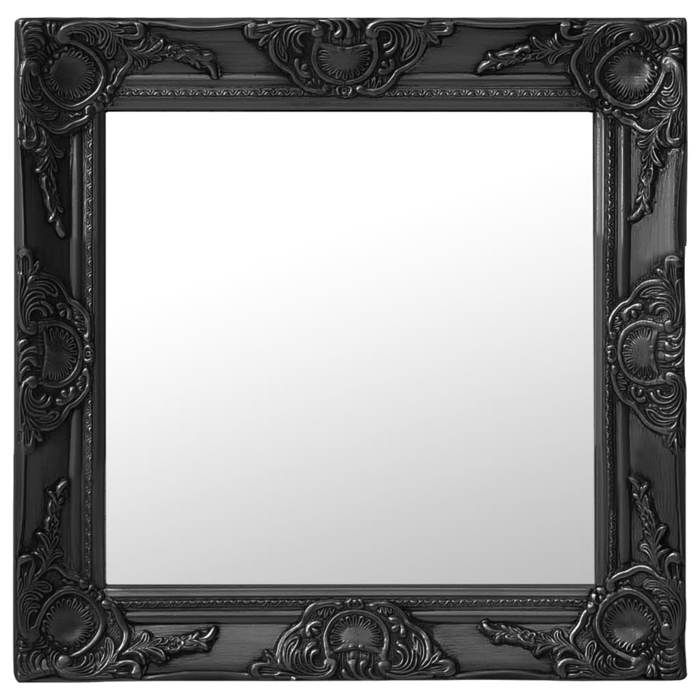 VidaXL Miroir mural style baroque 50x50 cm noir 320315