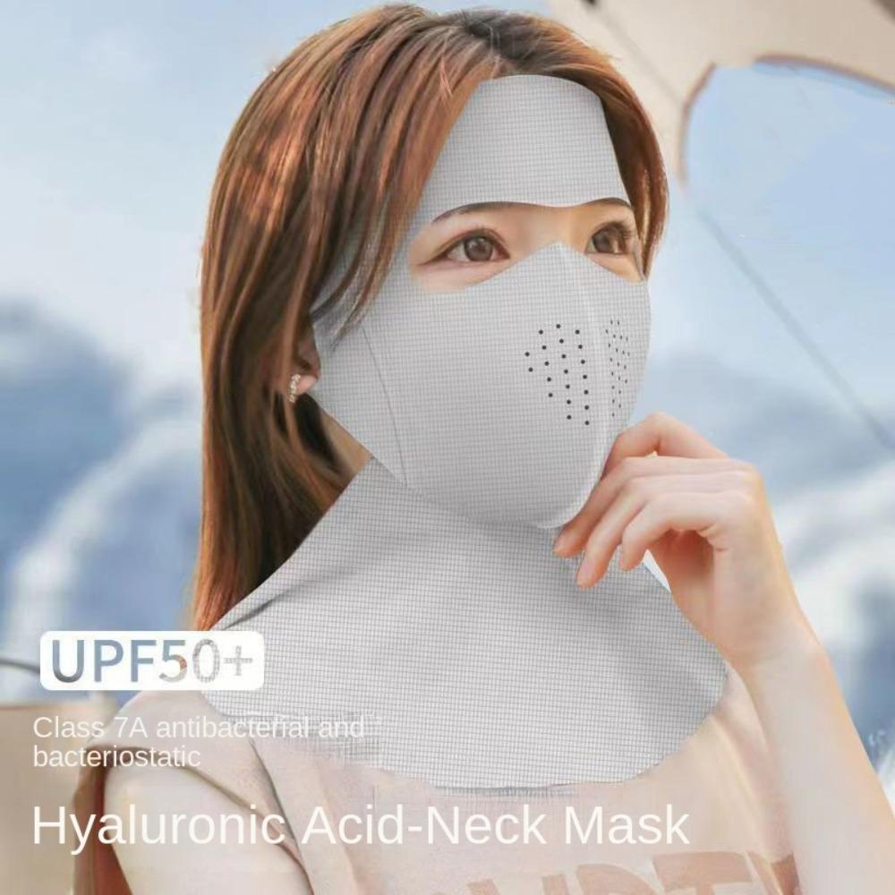 UPF 50+ Vollgesichts-Sonnenschutzschleier Anti-UV-Nackenschutz Abdeckung Mode Eis-Seide Gesichtsbedeckung Frau Mann