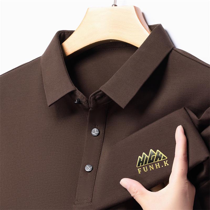 2025 Spring/Autumn Men's Lapel Long Sleeve Casual Soft Comfortable POLO Shirt Set