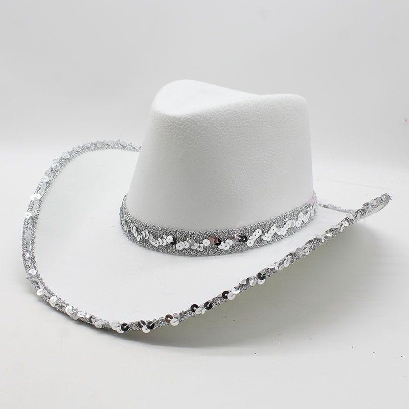 Sparkling Cowboy Hat Western Jazz Carnival Cowboy Hat Silver Edge Ball Dick Cowboy Hat