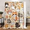 Cute Cartoon Cats and Suns Pattern Print Blanket Soft and Cozy Perfect for the Living Room Bed Sofa or a Nap,gift