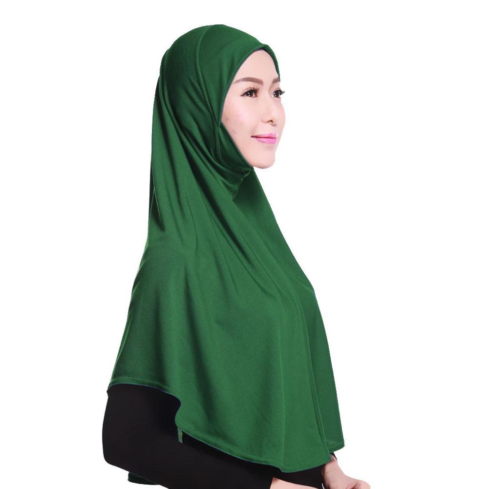 

Мусульманский хиджаб из смеси хлопка Amira, исламский однотонный мягкий шарф, длинные шали хиджаба на голову