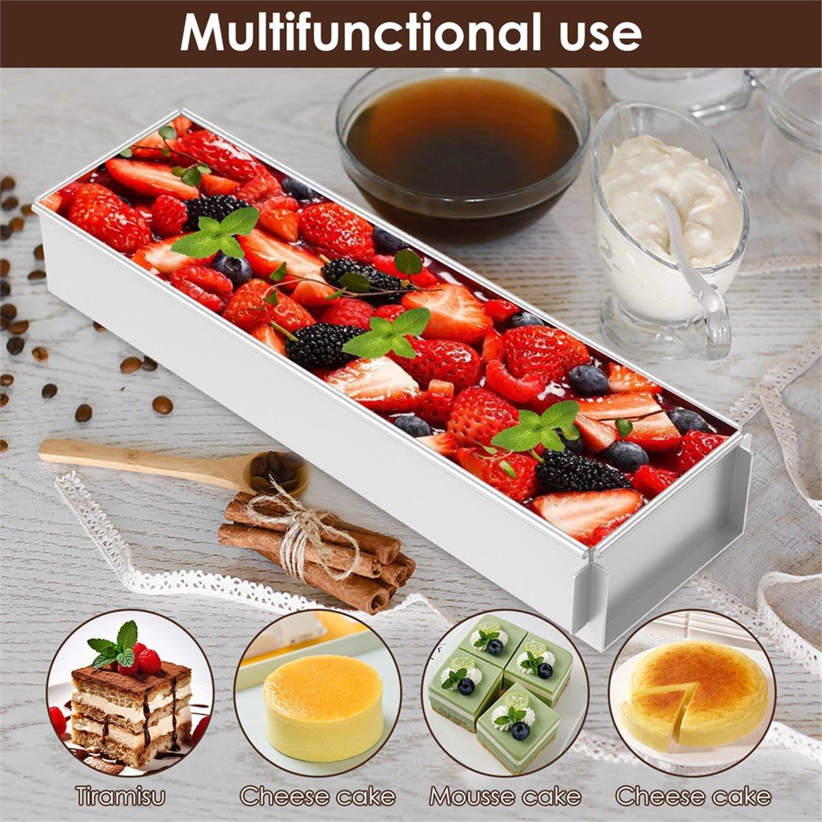 

2026 New Tiramisu Baking Rectangle Cake Mold Non Stick Stainless Cake Baking Tray Removable DIY Cheesecake Dessert Tool China Mainland