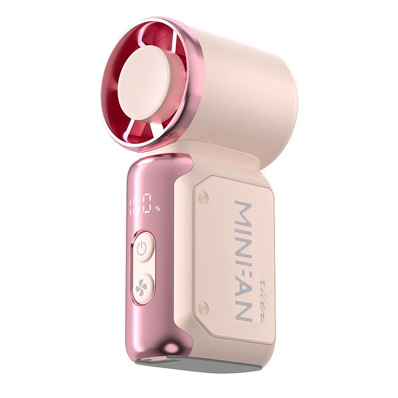 Portable Mini High-Speed Digital Display Handheld Fan for Outdoor Cycling