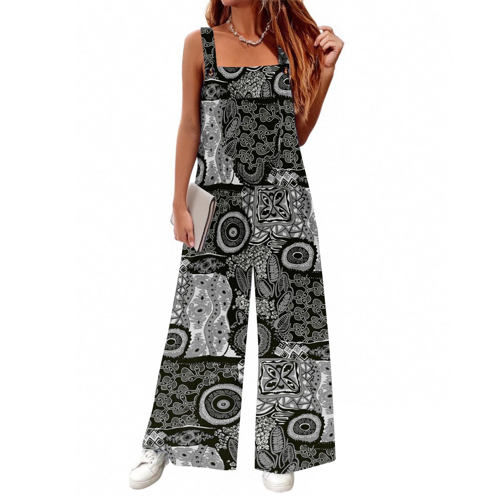 

Rompers For Women Fall And Winter Sleeveless Adjustable Drawstring Strap Casual Outfits With Pockets XXXXL