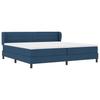Box Spring Bed with Mattress and Headboard Blue 200 X 200 Cm Fabric