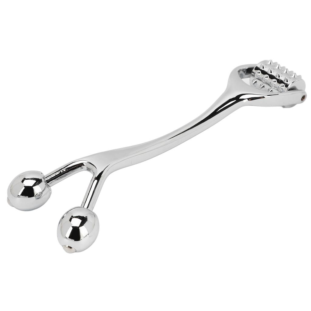 Face Ridged Roller Alloy Facial Acupuncture Roller Dual Head Promote Absorption Lifting Massager