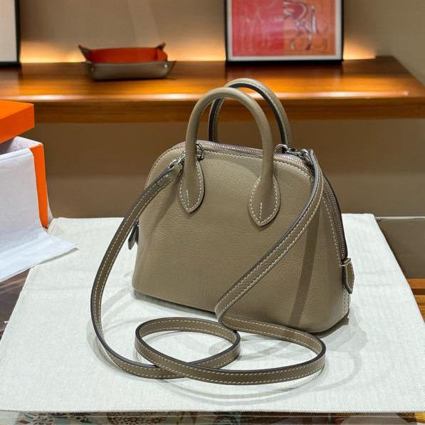 2024 Genuine Leather Mini Goatskin Crossbody Bowling Bag for Women