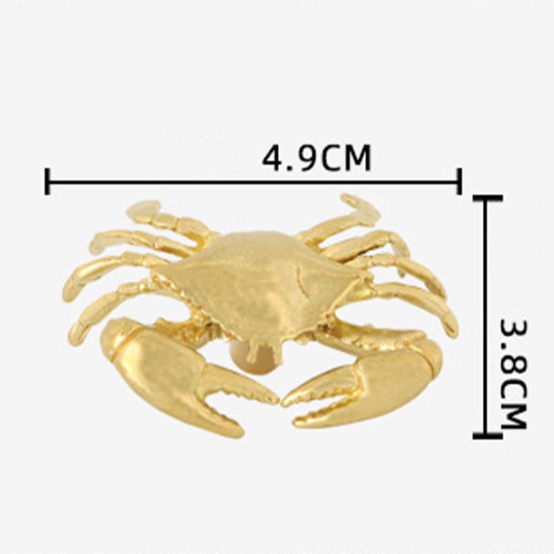 

1pc Creative luxury brass door handle, crab animal cabinet door handle, living room drawer handle, children s bedroom handle золотистий