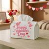 1pc Happy Valentine's Day Tissue Box -  Hearts & Romance, 17.02x25.91cm, Ideal for Kitchen, Living Room, Bedroom, Bathroom - Valentine's Holiday Decor
