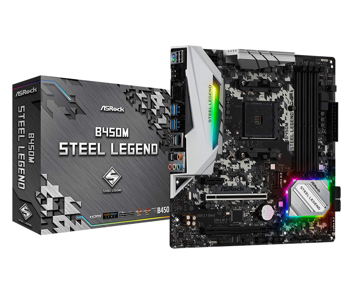 

ASRock Motherboard B450 M Steel Legend Compatible with AMD Ryzen AM4 B450 Micro ATX Motherboard Authorized Distributor [Domestic Product]