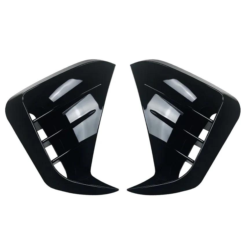 2Pcs Front Bumper Trim Canards For KIA Stinger 2017-2023 Front Bumper Side Vent&Grill Blade Trim Cover Car Styling Accessory Glossy Black