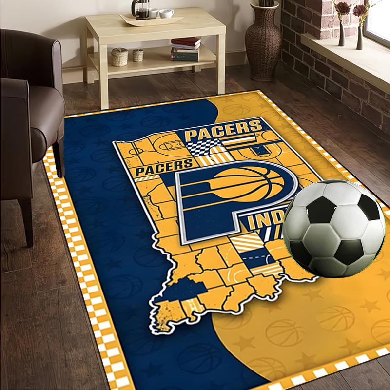 Pacers Basketball Team Rug Office Carpet Non-Slip Mat, Chair Rug Floor Covering for Gaming, Bedroom, Living Room , Home Decor Christmas Gift