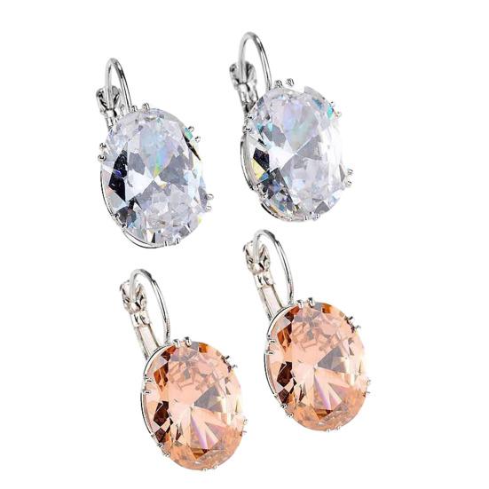 1/2 Pairs Teardrop Earrings Lightweight Sparkling Cubic Zirconia Water-drop Pendant Drop Earrings Jewelry Accessories